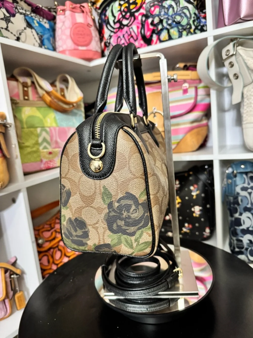 Coach Camo Rose Mini Bennet Satchel